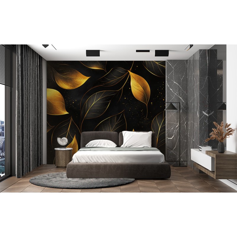 Golden Leaves Fototapete