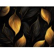 Golden Leaves Photomural Black Background