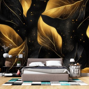 Fresque Murale Feuilles...