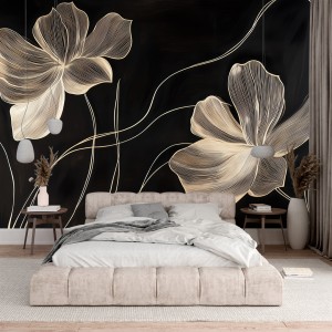 Fresque Murale Feuilles et...