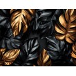 Fototapete Tropische Blätter in Gold und Schwarz