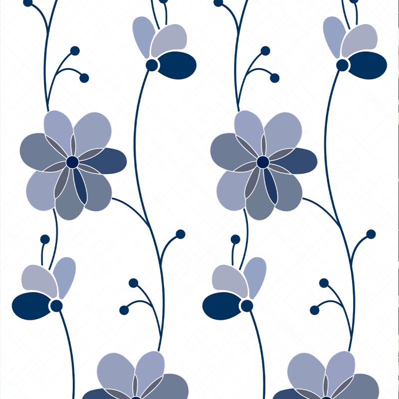 Papel pintado Floral Vectorial Azul