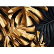Fresque Murale de Feuilles Monstera en Or