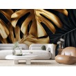 Fototapete Monstera Leaves in Gold