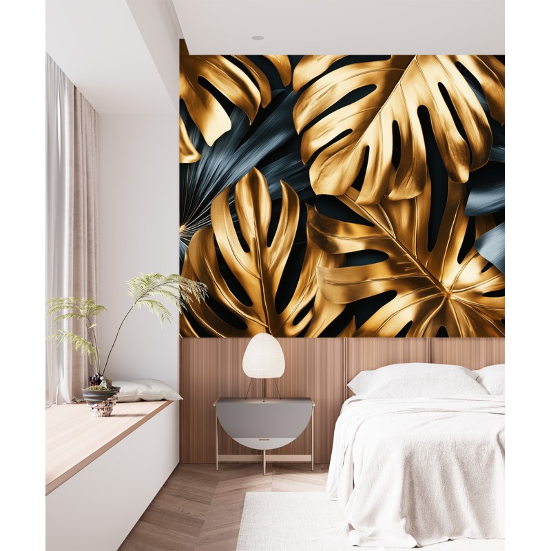 Goldene Palmblätter Fototapete