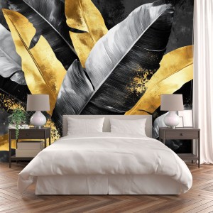 Fresque Murale de Feuilles...