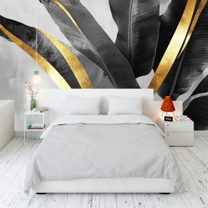 Fresque Murale de Feuilles...