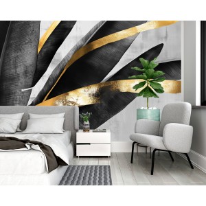 Fresque Murale de Feuilles...