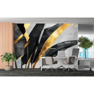 Fresque Murale de Feuilles...