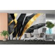 Fresque Murale de Feuilles Tropicales Sombres