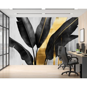 Fresque Murale de Feuilles...