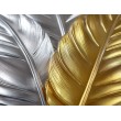 Fresque Murale de Feuilles de Plumes Avec Finition Métallique