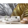 Feather Leaves Photomural With Metallic Finish