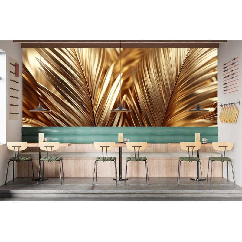 Golden Palm Leaves Photomural