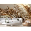 Golden Tropical Leaves Photomural