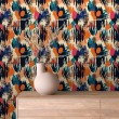 Abstract wallpaper orange multicolor brushstrokes