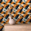 Abstract wallpaper multicolor orange and black brushstrokes