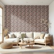 Papel Pintado Abstract Mosaico Rostros Beige