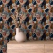 Abstract wallpaper multicolor blue and gray organic shapes
