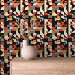 Abstract wallpaper multicolor black and red geometric shapes