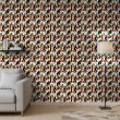 Abstract wallpaper multicolor black and red shapes