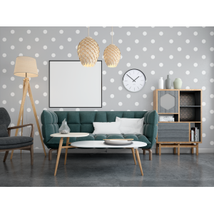 Geometric Dots Grey and...