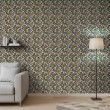 Abstract wallpaper multicolor blue and yellow circular shapes