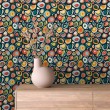 Abstract wallpaper multicolor blue and yellow circular shapes