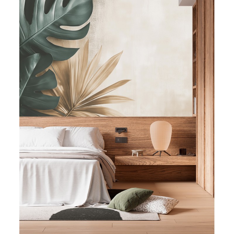 Fresque Murale Monstera et Feuilles de Palmier