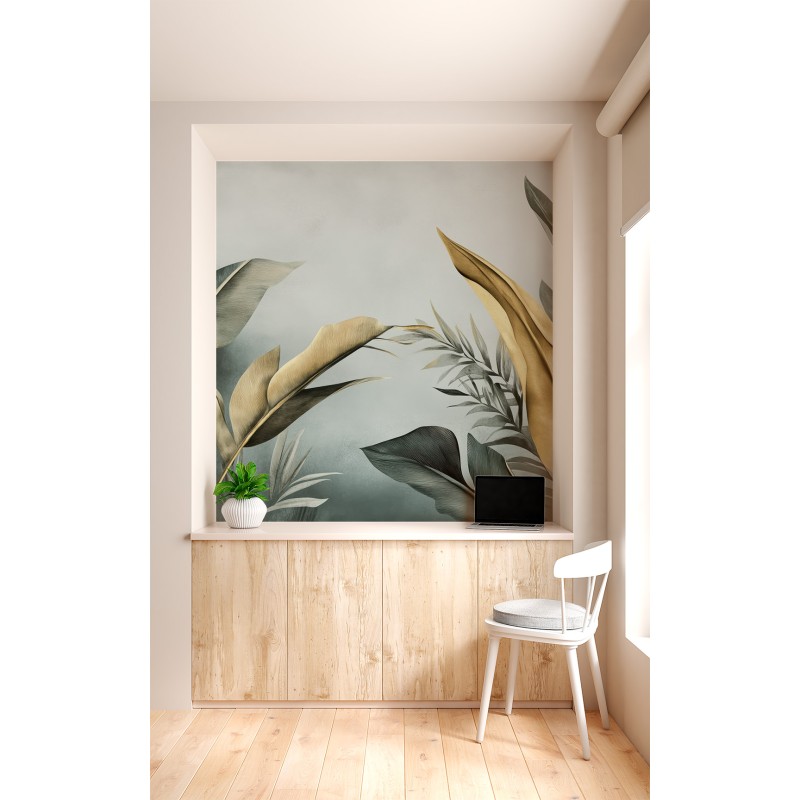 Large Leaves with Stylized Texture Photomural