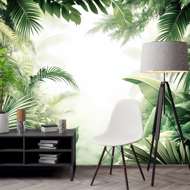 Fresque Murale De Feuilles et Végétation