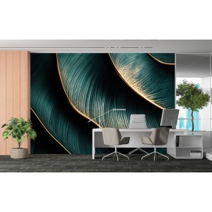 Fresque Murale de Feuilles...