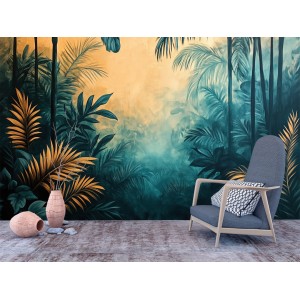 Fresque Murale de Feuilles...