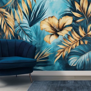 Palm Leaves and Yellow...