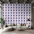 Abstract wallpaper multicolor blue and pink curved shapes