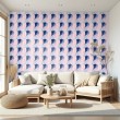 Abstract wallpaper multicolor blue and pink curved shapes