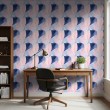 Abstract wallpaper multicolor blue and pink curved shapes