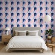 Abstract wallpaper multicolor blue and pink curved shapes