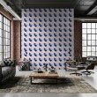 Abstract wallpaper multicolor blue and peach curved shapes