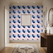 Abstract wallpaper multicolor blue and peach curved shapes