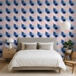 Abstract wallpaper multicolor blue and peach curved shapes