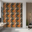 Abstract wallpaper retro shapes multicolor black and orange