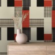 Abstract wallpaper retro checkered multicolor red and black