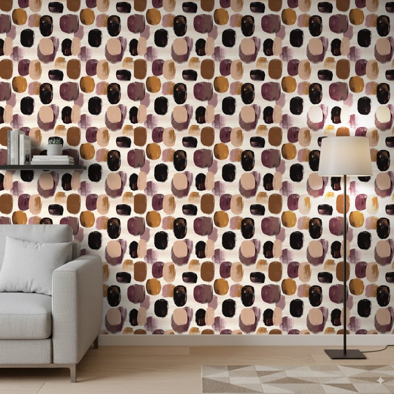 Abstract wallpaper multicolor spots brown and purple