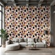 Abstract wallpaper multicolor spots brown and purple