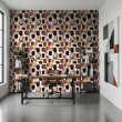Abstract wallpaper multicolor spots brown and purple
