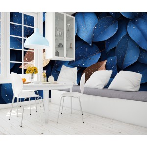 Fotomural Hojas Y Gotas De...