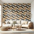 Abstract wallpaper multicolor waves brown and black