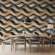 Abstract wallpaper multicolor waves brown and black