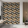 Abstract wallpaper multicolor waves brown and black